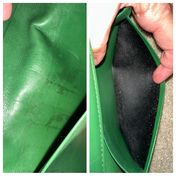 Louis Vuitton Vintage Green Epi Borneo Montaigne Clutch Matching Wallet w Dustba - Picture 9 of 16